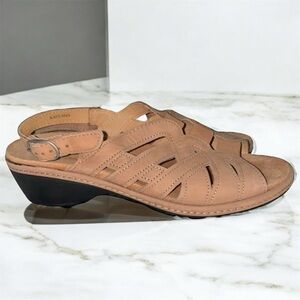 Spring Step Radiance Solid Tan Leather Low Comfort Sandals/Shoes Size 8